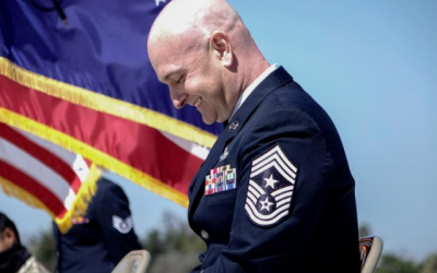 California Air National Guard Command Chief Master Sgt. Loren M. Bell, officially retired from military service
