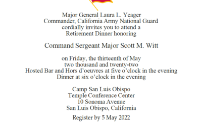 Retirement Dinner Honoring CSM Witt