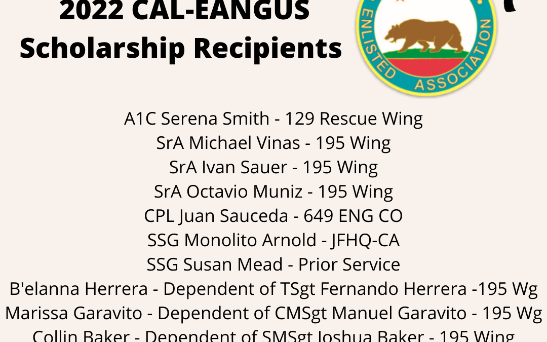 2022 CAL-EANGUS Scholarship Recipients